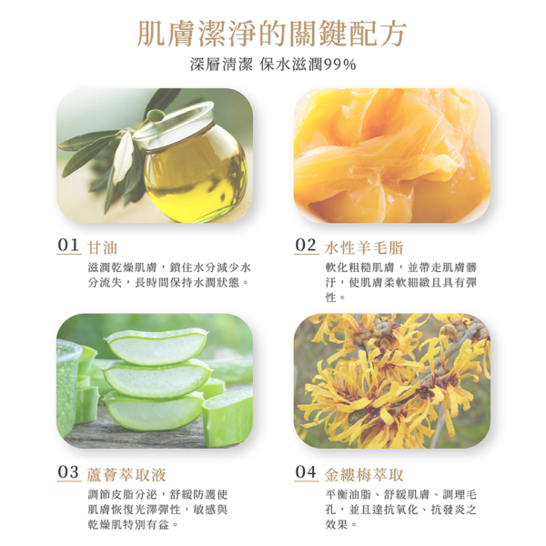 【MINI YANG】頂級保養4入組 潔膚液+調理油+舒緩凝膠+去角質