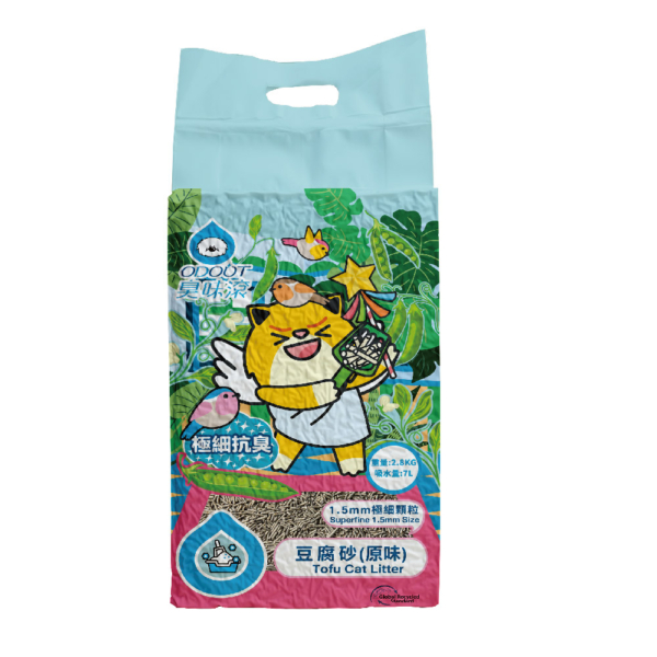 1.5mm豆腐砂 白圖 貓貓專用【臭味滾】1.5mm極細抗臭豆腐貓砂 原味 7L 2.8KG 用量省20% 超取每單限2包