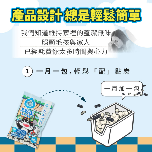 沛點炭 商品圖7 貓貓專用【臭味滾】沛點炭 80g 專利吸附 分解除臭 活性炭