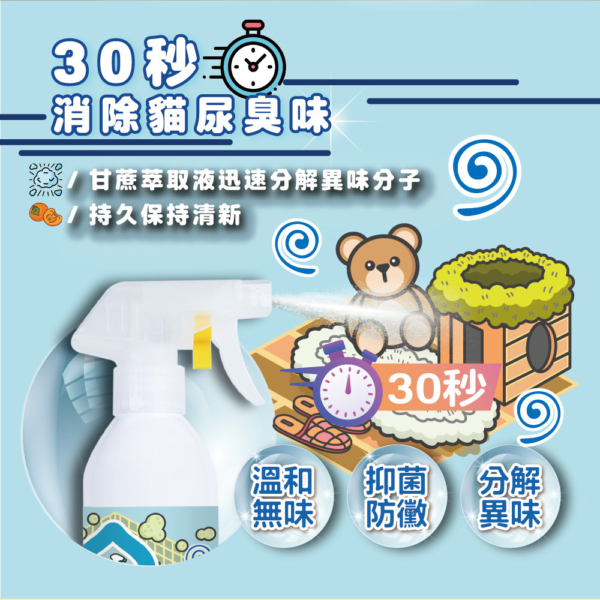 貓貓除臭噴霧 商品圖3 貓貓專用【臭味滾】貓貓除臭噴霧 500ml 高效分解異味